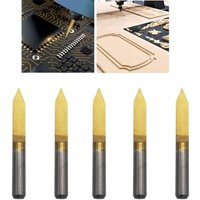 Gravurfräser, CNC-Fräser, 45 Grad, 0,1 mm Hartmetallspitze, 3,175 mm, titanbeschichtetes Messer, CNC-Fräser-Werkzeug-Bit-Set (5 Stück) - Dolaso von DOLASO
