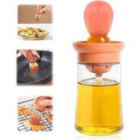 DOLASO Ölflasche mit Backpinsel, 2-in-1-Glasflasche mit Silikonpinsel für Grillsalat, Küchengebäck – 180 ml, Rot von DOLASO