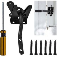 Torriegel, schwarzes automatisches Gartenschloss mit Schrauben, automatisch verriegelnder Torriegel, für Gartentor- und Zauntorriegel aus Holz Torriegel, schwarzes automatisches Gartenschloss mit Schrauben, automatisch verriegelnder Torriegel, für Gartentor- und Zauntorriegel aus Holz von DOLASO