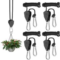 Dolaso - 4 Stück Seilratsche mit Haken, Ratschengurtseil 1/8 Zoll verstellbarer Hakenseilratschengurt Ratschenspanner für Seil, Lampen, Gartentöpfe. Dolaso - 4 Stück Seilratsche mit Haken, Ratschengurtseil 1/8 Zoll verstellbarer Hakenseilratschengurt Ratschenspanner für Seil, Lampen, Gartentöpfe. von DOLASO