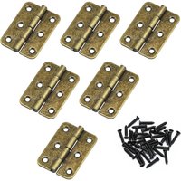 Dolaso - 6er-Pack 2-Zoll-Retro-Falttürscharniere – dicke Holztürscharniere mit 38 antiken Scharnierschrauben für Hardware, Schrank, Tür, Schublade von DOLASO