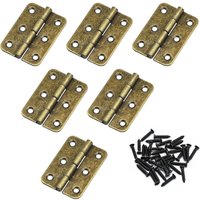 Dolaso - 6er-Pack 2-Zoll-Retro-Falttürscharniere – dicke Holztürscharniere mit 38 antiken Scharnierschrauben für Hardware, Schrank, Tür, Schublade von DOLASO