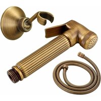WC-Handbrause-Set, Messing-Bidet-Sprühgerät, Hand-Bidet-Sprühgerät, Wand-WC-Bidet-Sprühgerät mit Schlauch und Halter für Badezimmer, Antik-Bronze von DOLASO