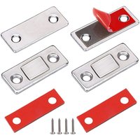 Magnet Schranktür Magnetriegel Jiayi 2 Stück Ultradünne Metall Magnetriegel Aufklebbarer Magnet Klebeverschluss Starker Magnet für Schiebetüren von DOLASO