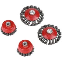 Drahtreinigungsbürste, 4 Stück M14 gedrehte Drahtbürste für Winkelschleifer, Rostentfernung, Topfbürste (2 Stück 75 mm + 2 Stück 100 mm) von DOLASO