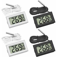 Mini-Digital-LCD-Temperaturthermometer mit Temperaturfühler-Sensortester (2X Schwarz 2X Weiß) Dolaso von DOLASO