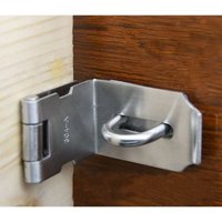 Robustes Vorhängeschloss, Türriegel, 90 Grad, Edelstahl-Sicherheitsriegel für Schiebe-/Schiebetüren, plus Dicke aus satiniertem Nickel von DOLASO