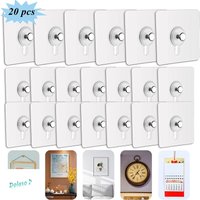 Set mit 20 selbstklebenden Bilderaufhängern ohne Bohren, selbstklebende Rahmenbefestigungshaken zum Aufhängen von Fotorahmen, Wandkunst, dekorativ, Set mit 20 selbstklebenden Bilderaufhängern ohne Bohren, selbstklebende Rahmenbefestigungshaken zum Aufhängen von Fotorahmen, Wandkunst, dekorativ, von DOLASO
