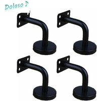 Set mit 4 Handlaufhalterungen aus Edelstahl zur Unterstützung von Wandhandläufen in Fluren, Treppen und Lofts im Innenbereich. (Schwarz),Dolaso von DOLASO