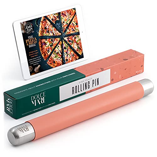 DOLCE MARE Silikon Teigrolle - Antihaft Nudelholz - BPA freie Fondant Rolle für Pizza & alle weiteren Teigwaren - Der Teigroller kommt in Einer edlen Geschenkverpackung von DOLCE MARE