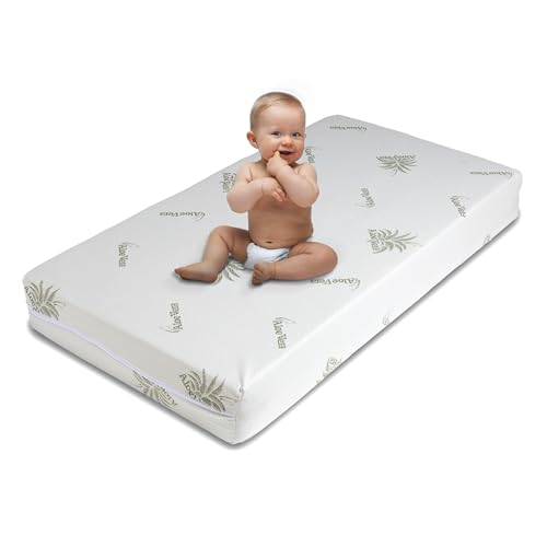 DOLCI SOGNI Baby Matratze 60x120 cm Dicke 10 cm, Reisebett Matratze 60x120, Für alle Kinder- oder Babybett, Babymatratze 60x120cm mit Bezug aus Aloe Vera, Kindermatratze 60x120cm von DOLCI SOGNI