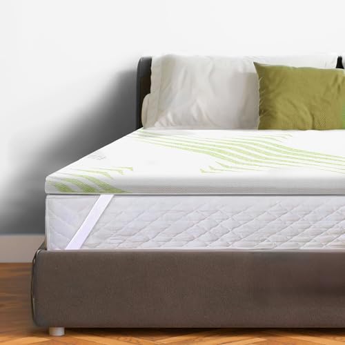Oeko-TEX® Zertifizierter Matratzen Topper 160x190 cm mit 100% Memory Foam und Bezug aus Aloe Vera - Matratzentopper 160x190cm mit Dicke 5 cm - Made in EU von DOLCI SOGNI