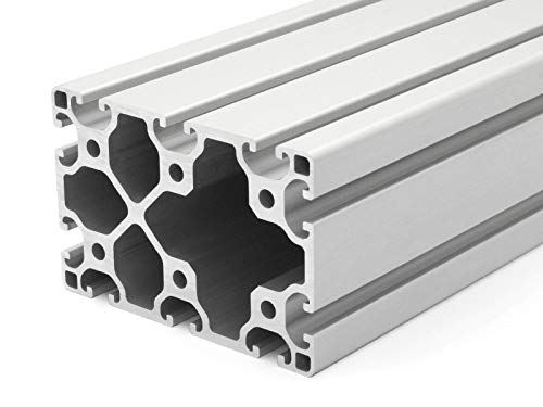 Aluminiumprofil 80x120L I-Typ Nut 8 (leicht), silber eloxiert -. Aluminium Profil 80x120 Alu Profile 80 x 120 Montage- Systemprofil. 1000mm von DOLD Mechatronik