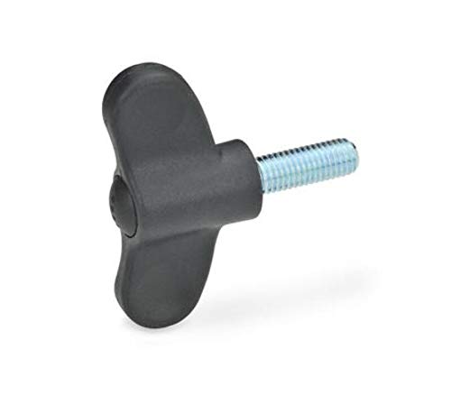 ELESA-Flügelschraube, Durchmesser 70mm, M8x20, Abdeckkappe schwarzgrau ELESA-Flügelschraube, Durchmesser 70mm, M8x20, Abdeckkappe schwarzgrau von DOLD Mechatronik