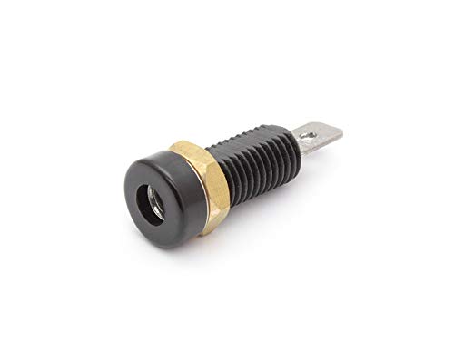 Einbaubuchse 4mm, 6mm Flachstecker, VPE 10 Stück, schwarz von DOLD Mechatronik