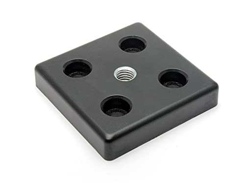 Fussplatte I-Typ Nut 8 80x80 M12 ZN, schwarz lackiert von DOLD Mechatronik