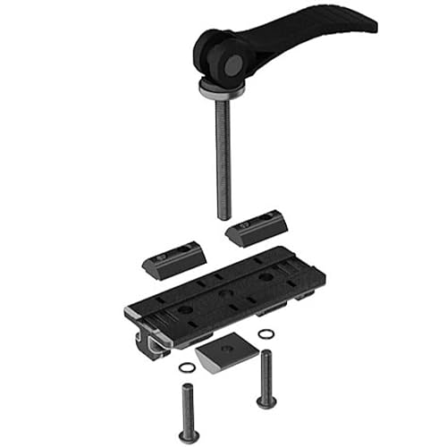 Profilgleiter ZN 40 x 80 Festlager mit Exzenterhebel (Set), Nut 8, 2 Gleitschuhe POM, mit Befestigungsmaterial von DOLD Mechatronik