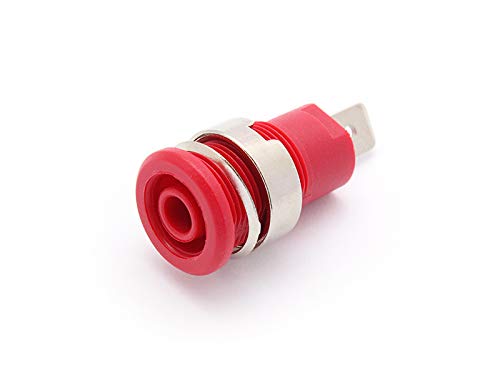 Sicherheits-Einbaubuchse, Flachstecker 6mm, Farbe rot von DOLD Mechatronik