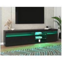 Dolin Home - Moderner schwarzer TV-Schrank, Panel-Leuchte, dimmbare LED-Beleuchtung, Wohnzimmer und Esszimmer 180 cm, 180 x 35 x 45 cm Dolin Home - Moderner schwarzer TV-Schrank, Panel-Leuchte, dimmbare LED-Beleuchtung, Wohnzimmer und Esszimmer 180 cm, 180 x 35 x 45 cm von DOLIN HOME