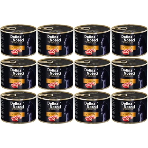 Dolina Noteci Glutenfrei Premium Nassfutter für Katzen Reich an Ente 185g (12-er Pack) von DOLINA NOTECI