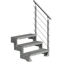 DOLLE Außentreppe »Gardentop«, 3 Gitterroststufen, silber, 54 cm Geschosshöhe - silberfarben von DOLLE