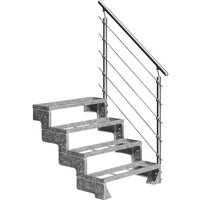 DOLLE Außentreppe »Gardentop«, 4 Einlegestufen, silber, 72 cm Geschosshöhe - silberfarben von DOLLE