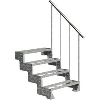 DOLLE Außentreppe »Gardentop«, 4 Einlegestufen, silber, 72 cm Geschosshöhe - silberfarben von DOLLE