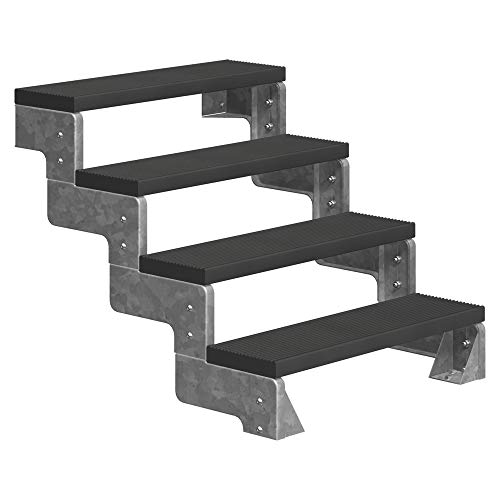 DOLLE Außentreppe Gardentop 4 Stufen Geschosshöhe 72-88 cm inkl. Trimax® Stufen in Anthrazit 100 cm von DOLLE