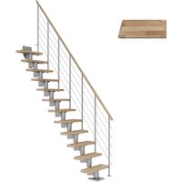 DOLLE Mittelholmtreppe »Dublin«, buchenholz, 11 Stufen, bis 270cm Raumhöhe - grau von DOLLE