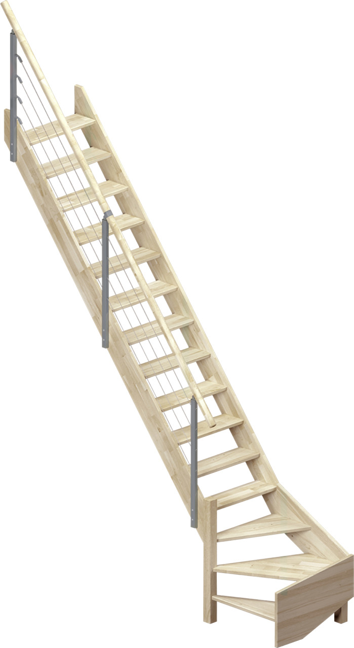 Dolle Raumspartreppe Brest Eiche 1/4gewendelt unten links Dolle Raumspartreppe Brest Eiche 1/4gewendelt unten links von DOLLE