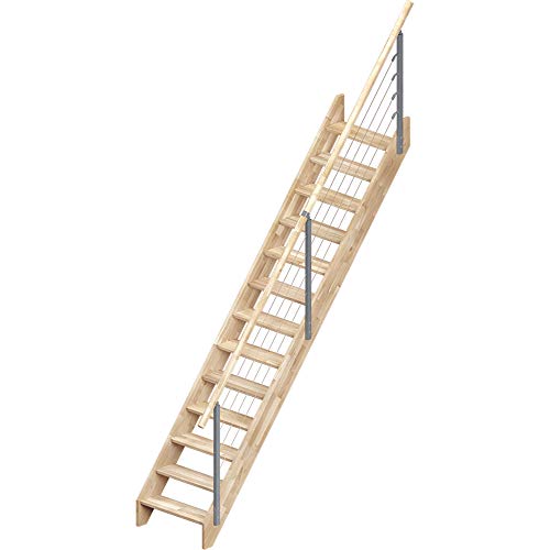 DOLLE Raumspartreppe Brest Höhe bis 280 cm Geradelaufend Eiche unbehandelt volle Stufen 70 cm inkl. Geländer DOLLE Raumspartreppe Brest Höhe bis 280 cm Geradelaufend Eiche unbehandelt volle Stufen 70 cm inkl. Geländer von DOLLE