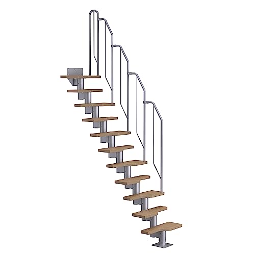 DOLLE Raumspartreppe Eiche Multiplex Höhe 222-276 cm den individuellen Raumverhältnissen anpassbar von DOLLE