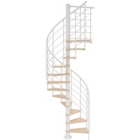 DOLLE Spindeltreppe »Oslo«, buchenholz, 14 Stufen, bis 345cm Raumhöhe - weiss von DOLLE