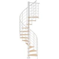 DOLLE Spindeltreppe »Oslo«, buchenholz, 14 Stufen, bis 345cm Raumhöhe - weiss von DOLLE