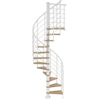 DOLLE Spindeltreppe »Oslo«, buchenholz, 15 Stufen, bis 368cm Raumhöhe - weiss von DOLLE