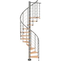 DOLLE Spindeltreppe »Oslo«, eichenholz, 15 Stufen, bis 368cm Raumhöhe - grau von DOLLE