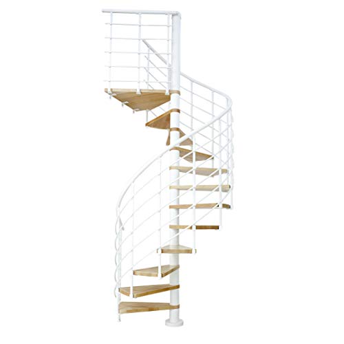 DOLLE Spindeltreppe Oslo Buche lackiert 11 Stufen / 12 Steigungen Höhe 252-276 cm Durchmesser 140 cm Unterkonstruktion Weiß pulverbeschichtet DOLLE Spindeltreppe Oslo Buche lackiert 11 Stufen / 12 Steigungen Höhe 252-276 cm Durchmesser 140 cm Unterkonstruktion Weiß pulverbeschichtet von DOLLE