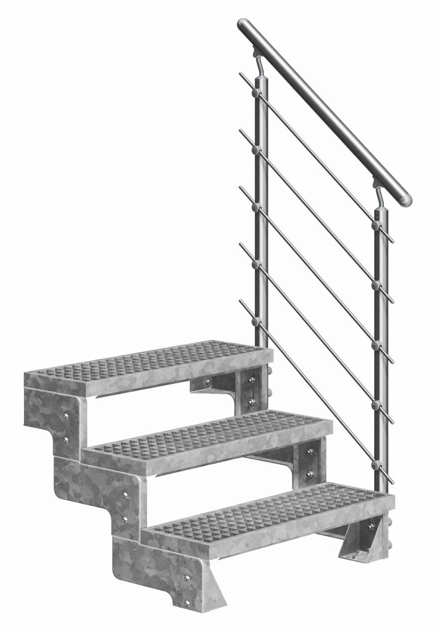 Dolle Außentreppe Gardentop mit Edelstahl-Geländer Breite 100 cm Gitterrost Dolle Außentreppe Gardentop mit Edelstahl-Geländer Breite 100 cm Gitterrost von DOLLE