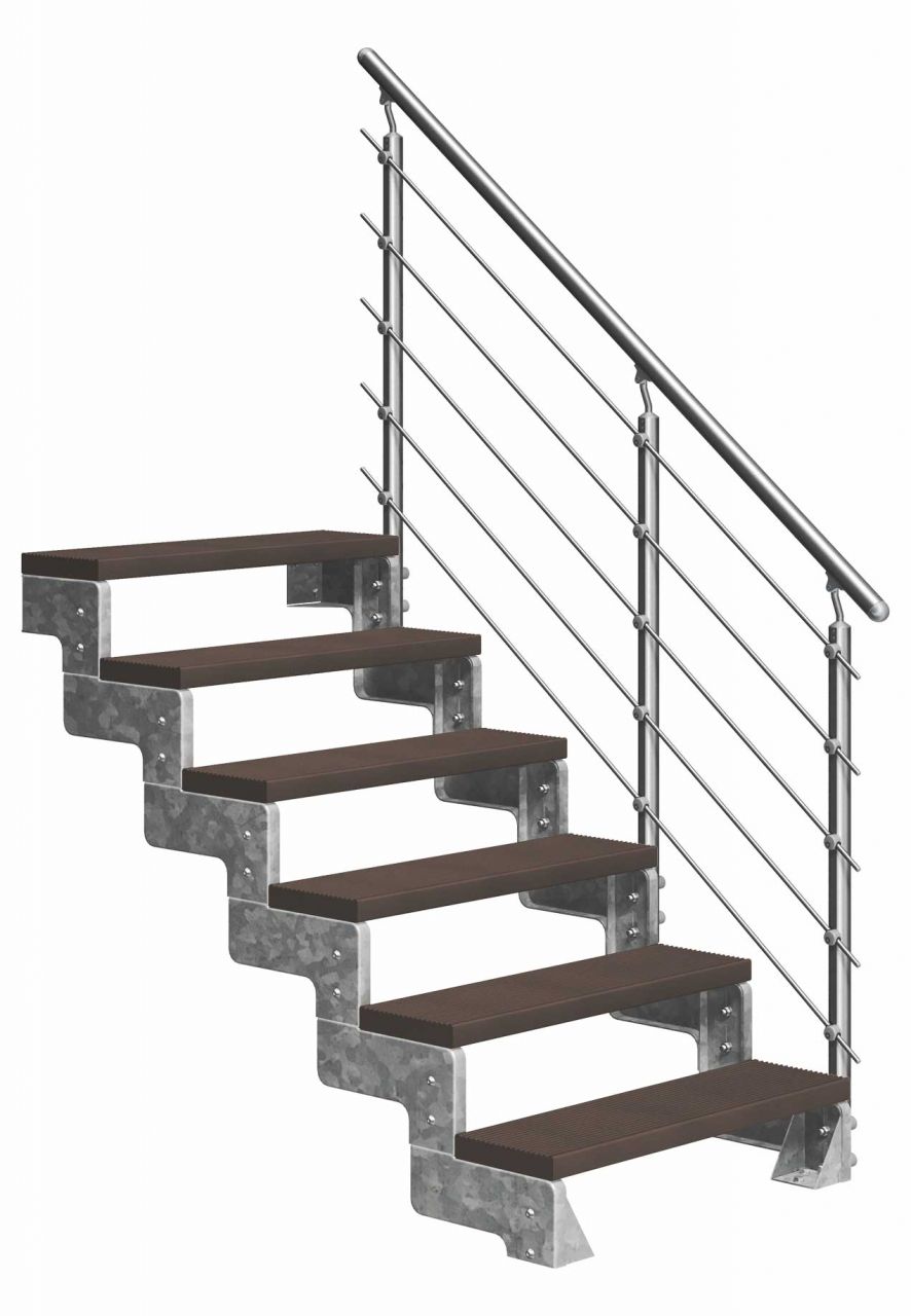 Dolle Außentreppe Gardentop 6 Stufen mit Geländer, Breite 100 cm, Trimax, braun von DOLLE