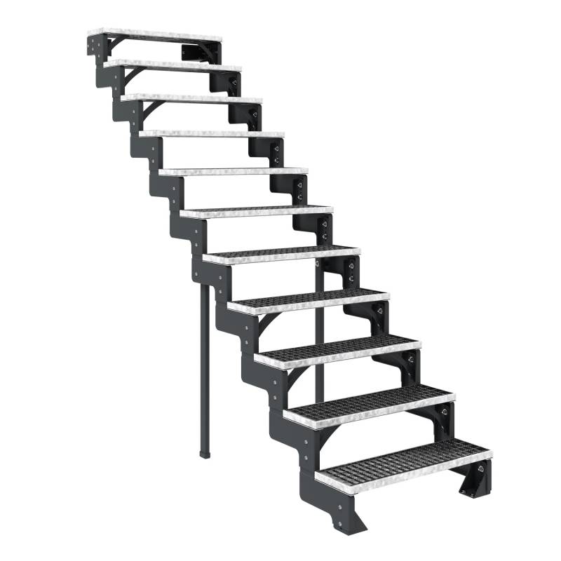 Dolle Außentreppe Gardentop Anthrazit 11 Gitterroststufe 80 cm Ohne Geländer Dolle Außentreppe Gardentop Anthrazit 11 Gitterroststufe 80 cm Ohne Geländer von DOLLE