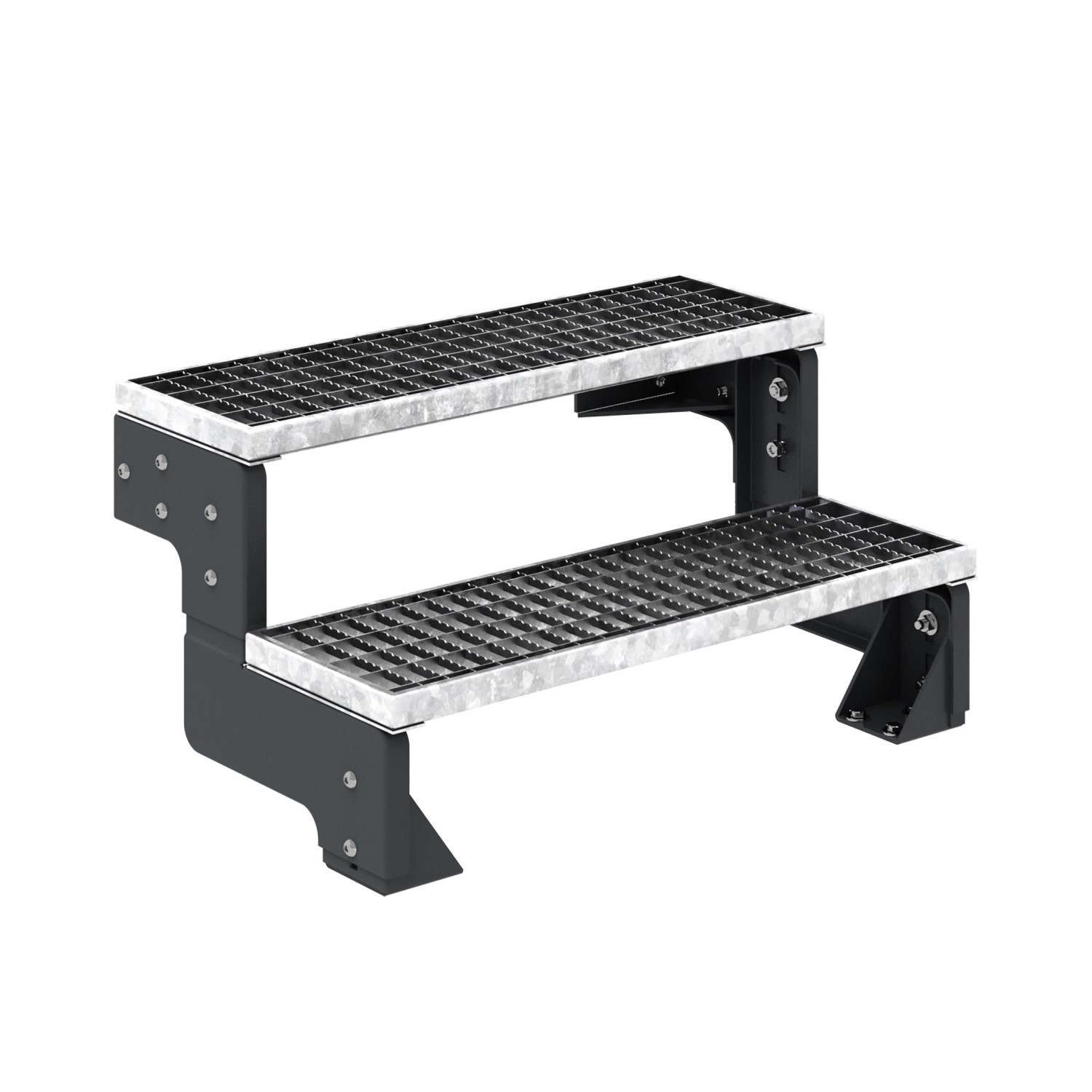 Dolle Außentreppe Gardentop Anthrazit 2 Gitterroststufe 80 cm Ohne Geländer von DOLLE