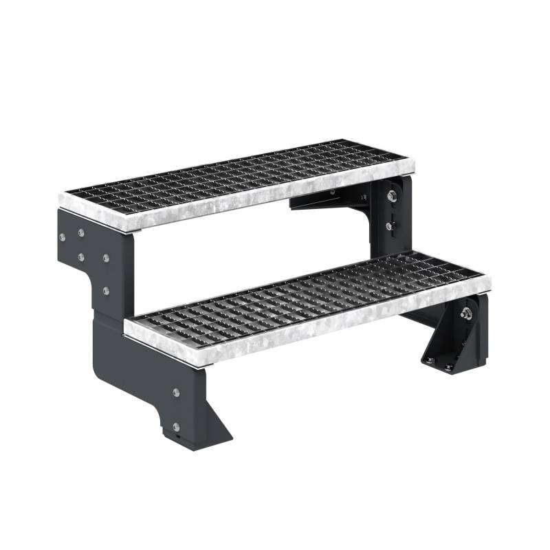 Dolle Außentreppe Gardentop Anthrazit 2 Gitterroststufe 80 cm Ohne Geländer von DOLLE