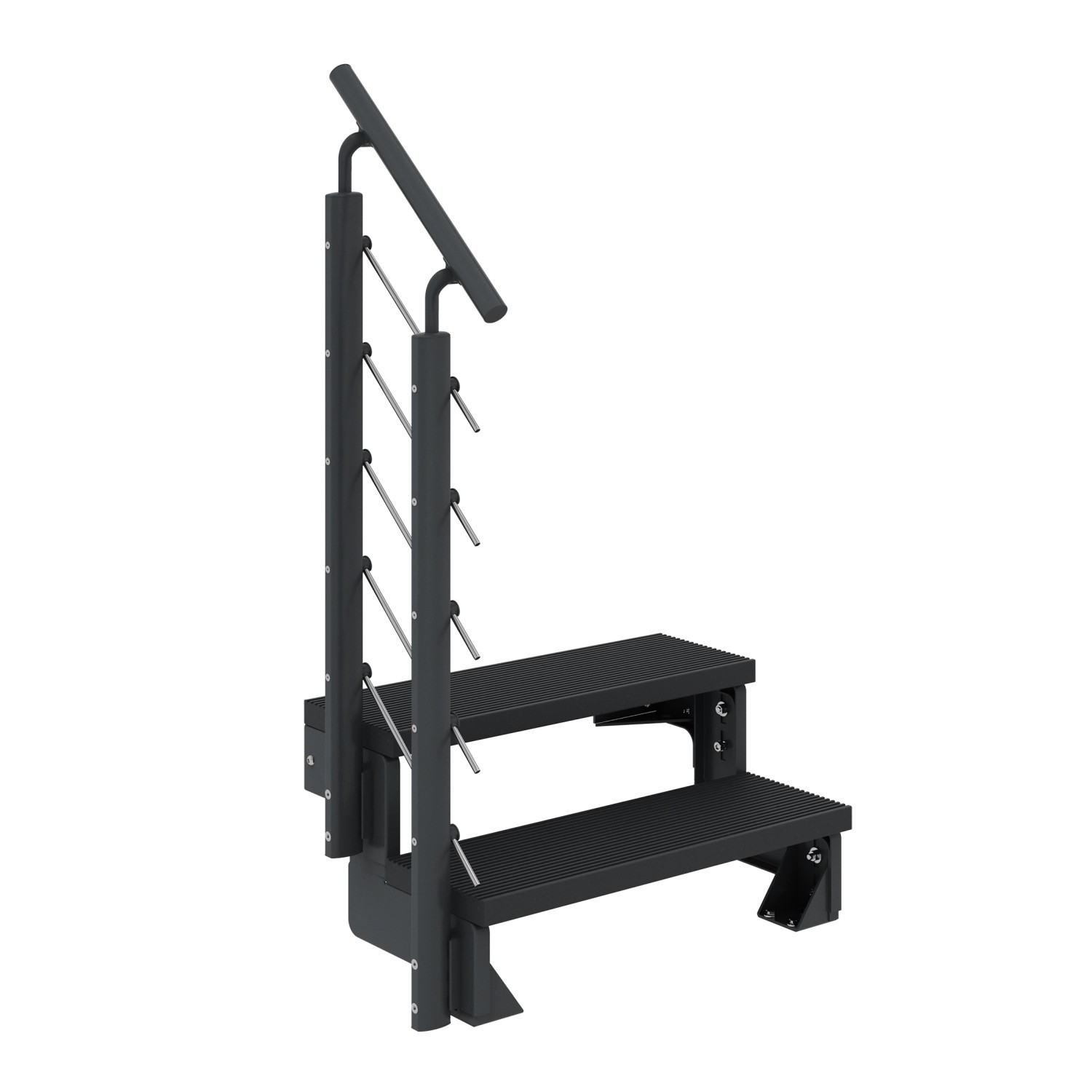 Dolle Außentreppe Gardentop Anthrazit 2 Stufen 100 cm Anthrazit inkl. Geländer von DOLLE