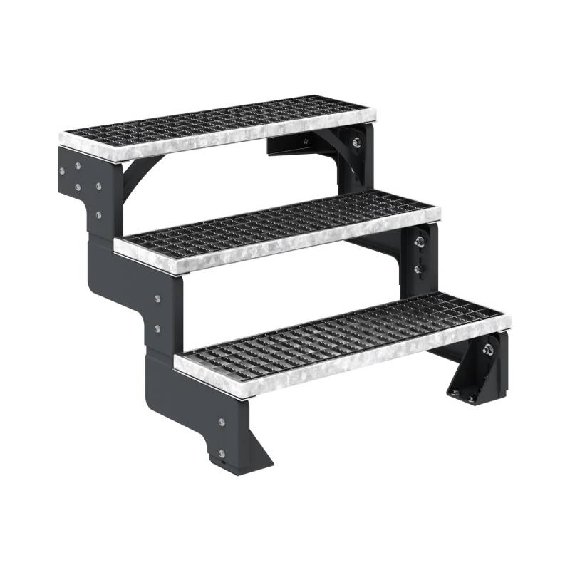 Dolle Außentreppe Gardentop Anthrazit 3 Gitterroststufe 100 cm Ohne Geländer von DOLLE