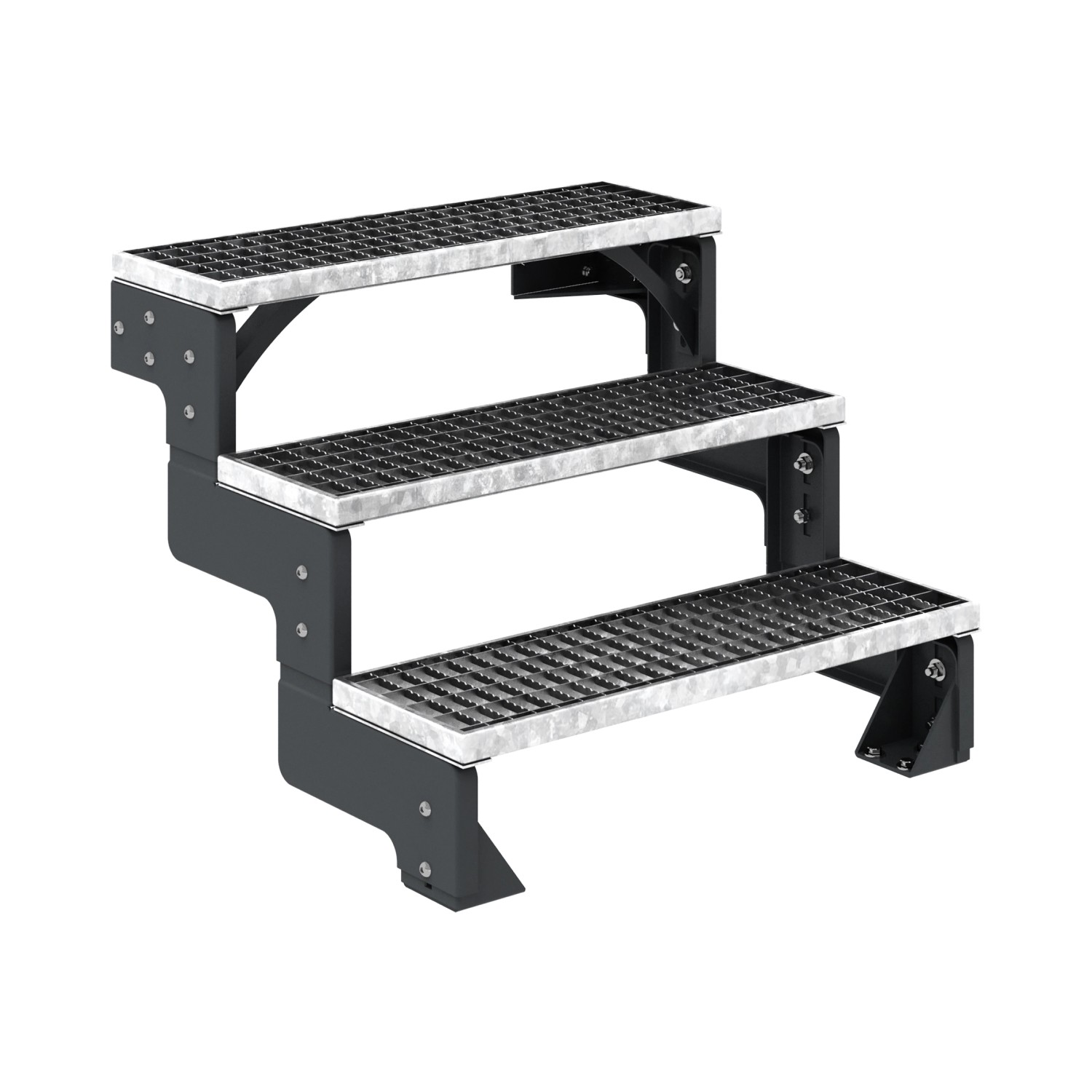 Dolle Außentreppe Gardentop Anthrazit 3 Gitterroststufe 80 cm Ohne Geländer von DOLLE