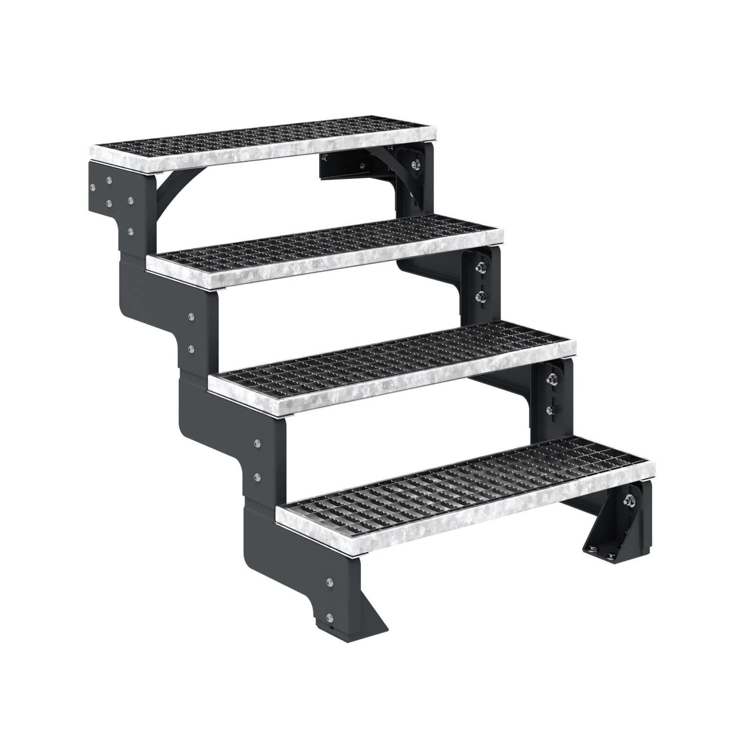Dolle Außentreppe Gardentop Anthrazit 4 Gitterroststufe 100 cm Ohne Geländer von DOLLE