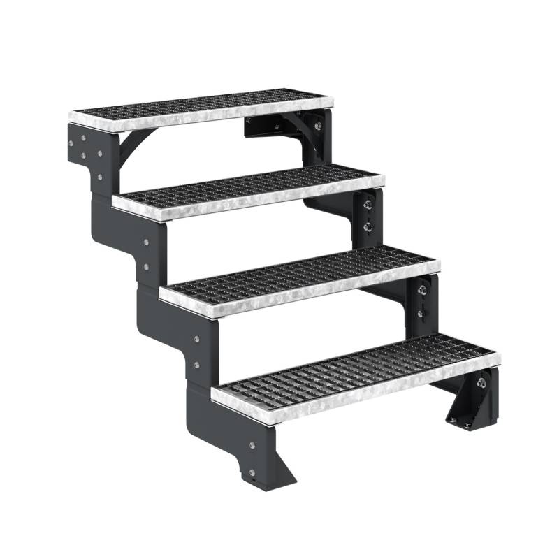 Dolle Außentreppe Gardentop Anthrazit 4 Gitterroststufe 100 cm Ohne Geländer von DOLLE
