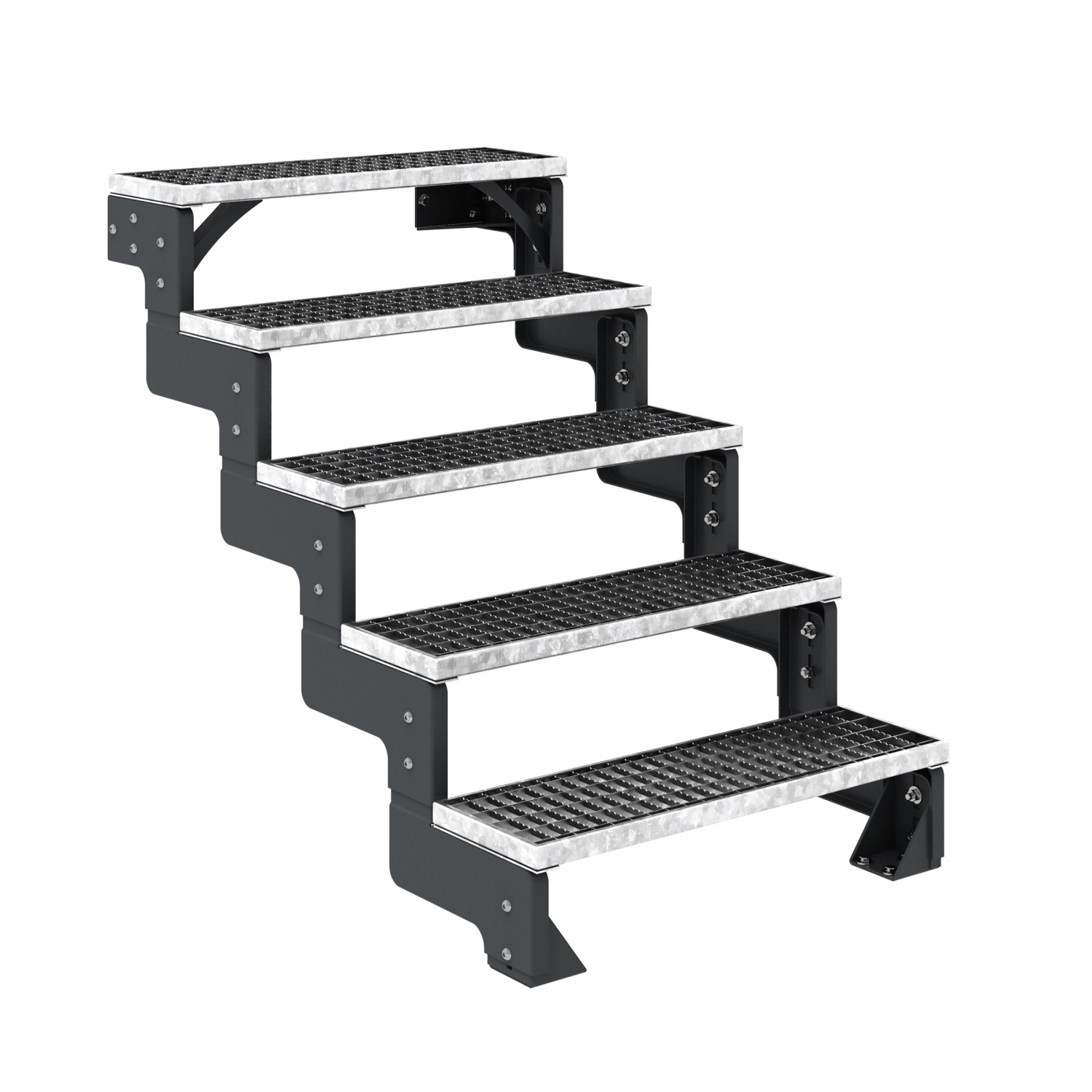 Dolle Außentreppe Gardentop Anthrazit 5 Gitterroststufe 80 cm Ohne Geländer von DOLLE