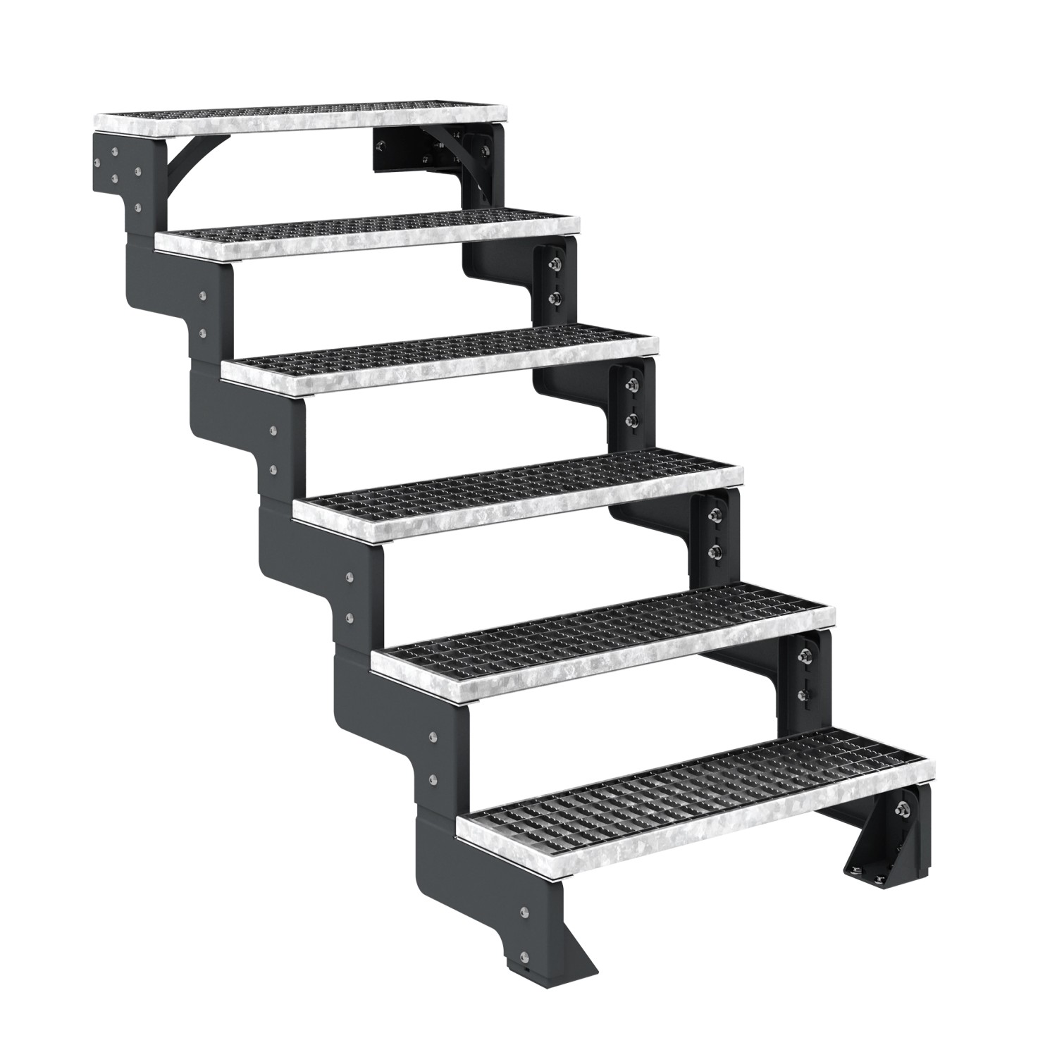 Dolle Außentreppe Gardentop Anthrazit 6 Gitterroststufe 100 cm Ohne Geländer von DOLLE