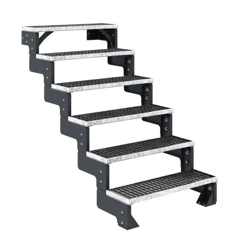 Dolle Außentreppe Gardentop Anthrazit 6 Gitterroststufe 100 cm Ohne Geländer von DOLLE